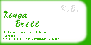 kinga brill business card